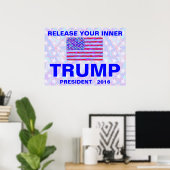 Poster Un Trump pour le président 2016 Design politique u (Bureau à domicile)