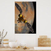 Poster Un vaisseau Spacecraft Orbitant Mars. (Cuisine)