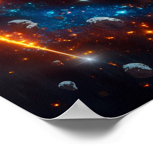 Poster Un vaisseau spatial dans l'espace (Coin)