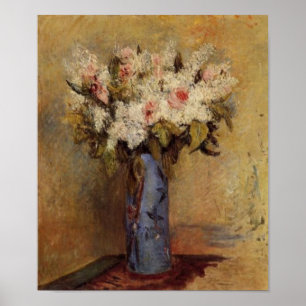 Poster Un vase de Renoir de lilas et de roses