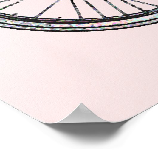 Poster Un vélo rétro rose (Coin)