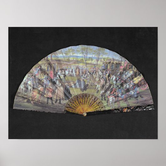 Poster Un ventilateur représentant le mariage de Louis de (Devant)