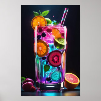 Poster Un Verre De Cocktail Vibrant