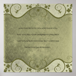 Poster UN VIEUX MARIAGE IRLANDAIS Bénit Distressed Damask