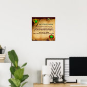 Poster Un Vieux Parchemin De Bienheureux Irlandais, Carré (Bureau à domicile)