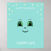 Poster Un visage heureux et des pensées heureuses apporte (Devant)
