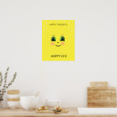 Poster Un visage heureux et des pensées heureuses apporte (Cuisine)
