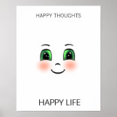 Poster Un visage heureux et des pensées heureuses apporte (Devant)