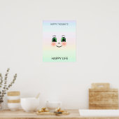 Poster Un visage heureux et des pensées heureuses sur les (Cuisine)