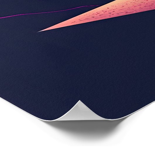Poster Un volant Synthwave à travers le désert (Coin)