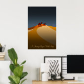 Poster Un Voyage Commence Par Un Pas, Orange & Blue Deser (Bureau à domicile)