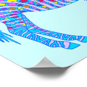 Poster Un Zèbre Bleu Points Stripes S'Amuser Toujours Êtr (Coin)