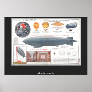 Poster Un Zeppelin russe imprimé Vintage