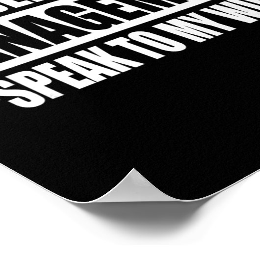 Poster Under New Management Speak To My Wife New Husband (Coin)