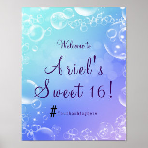 Poster Under the Sea Enchanted Bubbles Party Welcome Sign