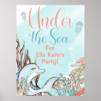 Poster Under the Sea Mermaid Welcome Sign