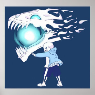 Poster Undertale Sans et Gasterblaster