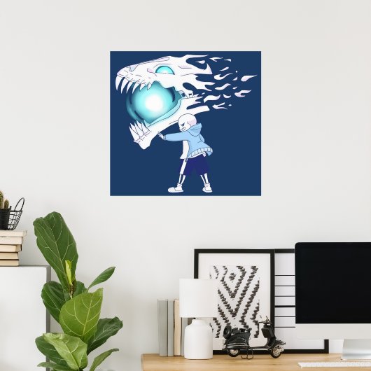 Poster Undertale Sans et Gasterblaster (Bureau à domicile)