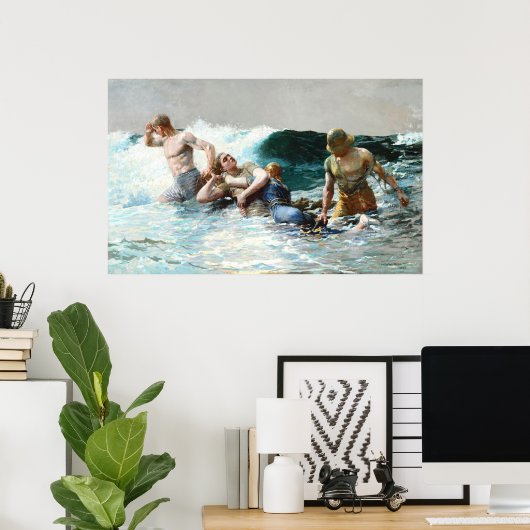 Poster Undertow par Winslow Homer (Bureau à domicile)