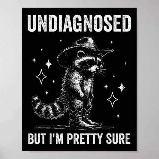 Poster Undiagnosed But I'm Pretty Sure Funny Autism Racco (Devant)