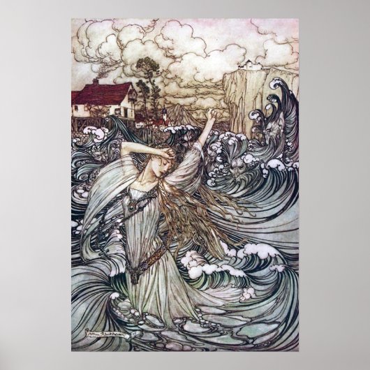 Poster Undine dans les vagues (Devant)