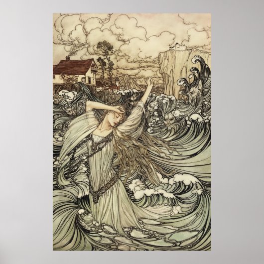 Poster Undine par Arthur Rackham (Devant)