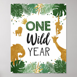 Poster Une année sauvage Safari Animaux Gold Premier anni