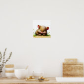 Poster Une aquarelle 3D image d'un dortoir (Cuisine)