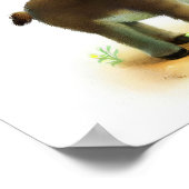Poster Une aquarelle 3D image d'un jeune âne (Coin)