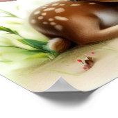 Poster Une aquarelle 3D image d'un jeune cerf (Coin)