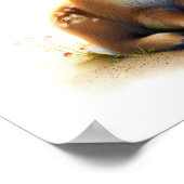 Poster Une aquarelle 3D image d'un jeune cerf (Coin)