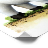 Poster Une aquarelle 3D Image d'une jeune vache Holstein (Coin)