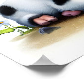 Poster Une aquarelle 3D Image d'une jeune vache Holstein (Coin)