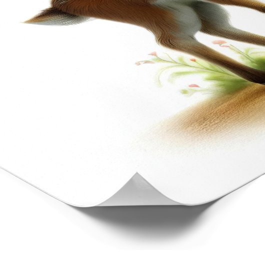 Poster Une aquarelle 3D peinte d'une jolie Gazelle (Coin)