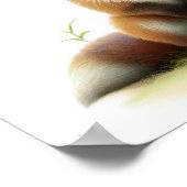 Poster Une aquarelle 3D Peinture d'un jeune Fox mignon (Coin)