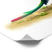 Poster Une aquarelle 3D Peinture d'une grande Macaw verte (Coin)