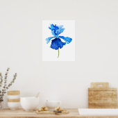 Poster une aquarelle iris bleue (Cuisine)