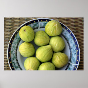 Poster Une assiette de figues méditerranéennes fraîches