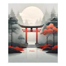 Une aube tranquille : un paysage japonais serein