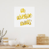 Poster Une Aventure Attend Devis Gold Faux Foil Devis (Cuisine)
