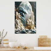 Poster Une aventure maritime au clair de lune (Cuisine)