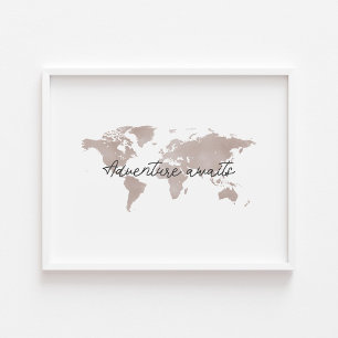 Poster Une aventure neutre attend l'empreinte du paysage