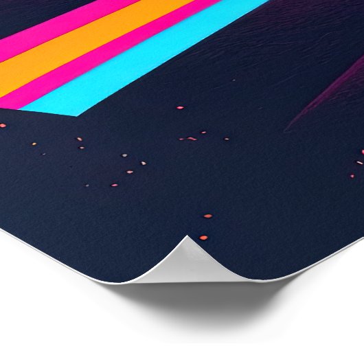 Poster Une aventure Synthwave à travers le désert (Coin)