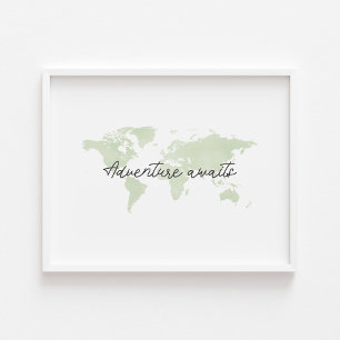 Poster Une aventure verte et légère attend l'empreinte du