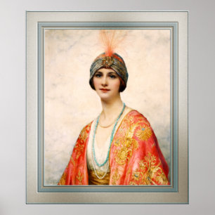 Poster Une beauté en costume oriental par William Wontner