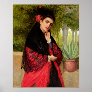 Poster Une beauté espagnole, 1872 (huile sur toile)