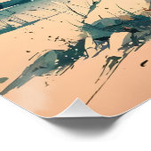 Poster Une belle aquarelle de style japonais (Coin)