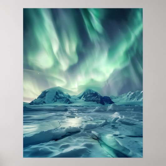 Poster Une belle aurore boréale (Devant)