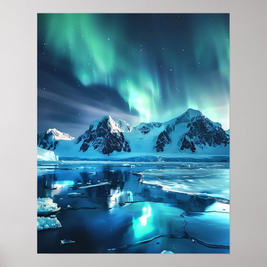 Poster Une belle aurore boréale (Devant)