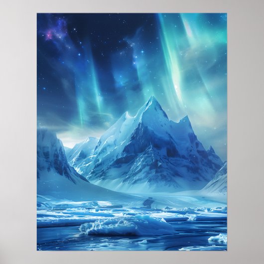 Poster Une belle aurore boréale (Devant)